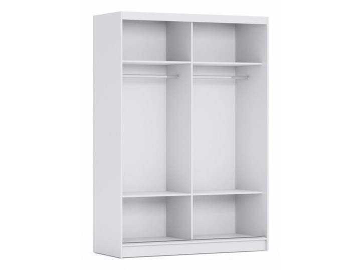 AMDK Szafa przesuwna z półkami Gracja 150 - BIAŁA Głębokość 61 cm Płyta MDF Płyta laminowana Metal Pomieszczenie Sypialnia