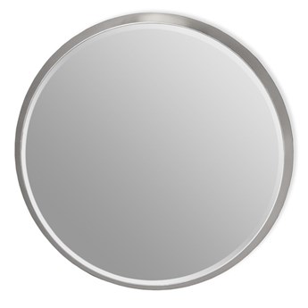 Okrągłe fazowane lustro w srebrnej ramie średnica 120 cm 12F-361