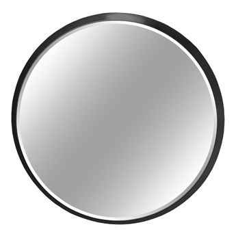 Okrągłe fazowane lustro w czarnej ramie średnica 120 cm 12F-361