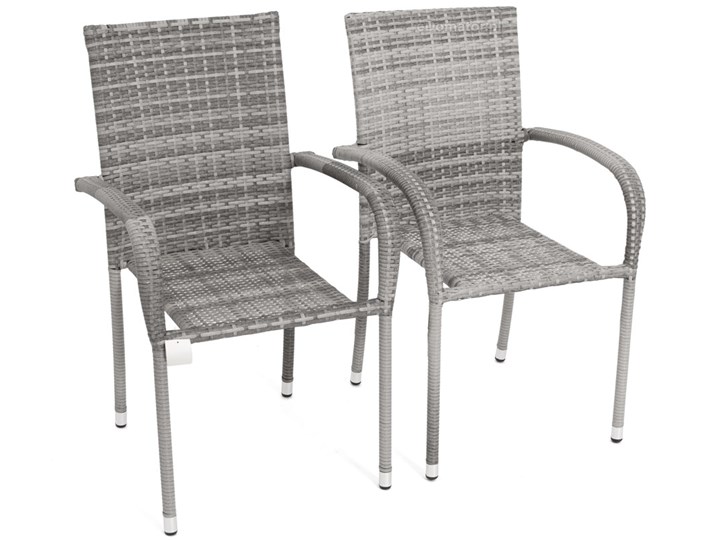 OUTLET - Stół i 6 krzeseł bez poduszek MALAGA - Szare Stal Zestawy obiadowe Technorattan Stoły z krzesłami Aluminium Kategoria Zestawy mebli ogrodowych