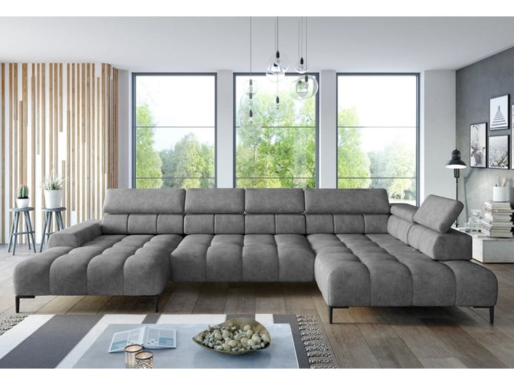 Nowoczesny narożnik w kształcie U PLAZA XL z funkcją relax/kolory do wyboru Rozkładanie Materiał obicia Tkanina