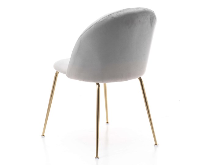 Krzesło muszelka - DC-2139 - jasnoszare, złote nogi Metal Kolor Złoty Tkanina Tapicerowane Krzesło inspirowane Welur Tworzywo sztuczne Kategoria Krzesła kuchenne