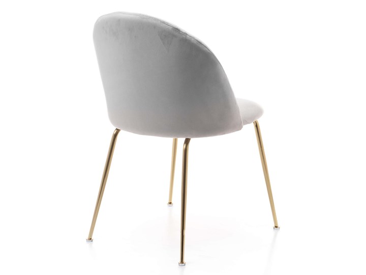 Krzesło muszelka - DC-2139 - jasnoszare, złote nogi Welur Krzesło inspirowane Tworzywo sztuczne Pomieszczenie Jadalnia Tkanina Tapicerowane Metal Kategoria Krzesła kuchenne
