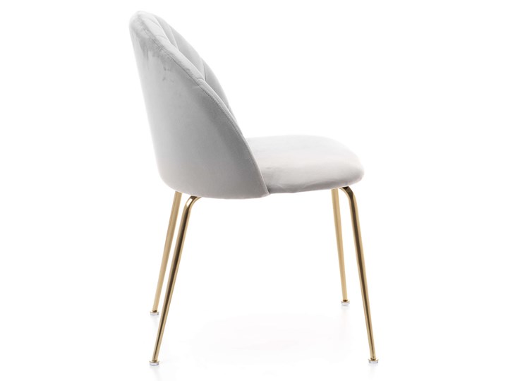 Krzesło muszelka - DC-2139 - jasnoszare, złote nogi Welur Krzesło inspirowane Tapicerowane Tworzywo sztuczne Tkanina Metal Pomieszczenie Salon