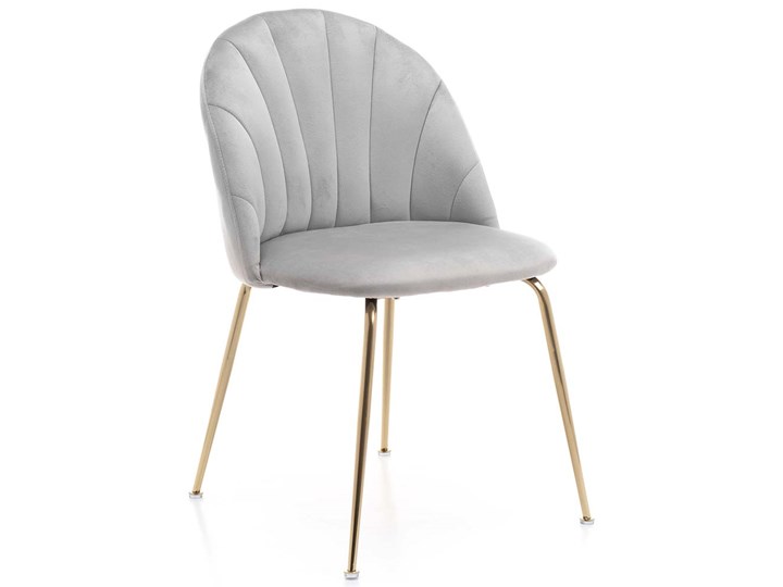 Krzesło muszelka - DC-2139 - jasnoszare, złote nogi Welur Tapicerowane Tworzywo sztuczne Tkanina Krzesło inspirowane Metal Pomieszczenie Salon