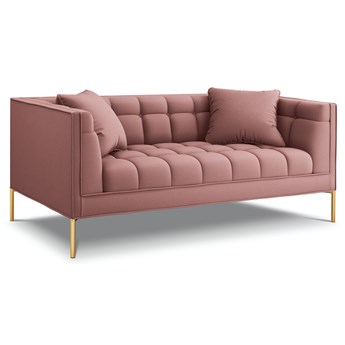 Sofa 3 osobowa różowa nogi złote 185x85 cm