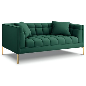 Sofa 3 osobowa zielona nogi złote 185x85 cm