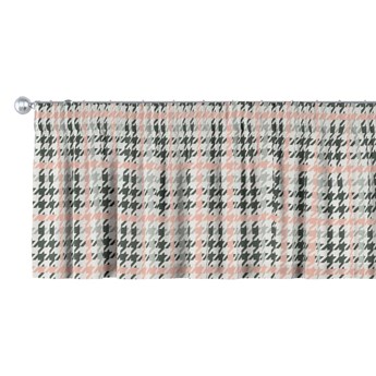 Lambrekin na taśmie marszczącej, różowo-czarna pepitka, 130 × 40 cm, do -50%