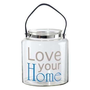 Pojemnik Love your Home, szklany z rączką wys. 25cm, 25 cm