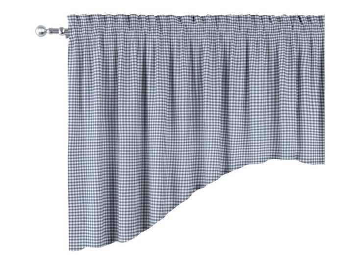 Lambrekin łuk, granatowo biała krateczka (0,5x0,5cm), 150 × 75+5 cm grzywka, Quadro Kolor Granatowy Kolor Biały