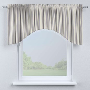 Lambrekin łuk, granatowo białe pasy (1,5cm), 150 × 75+5 cm grzywka, Quadro