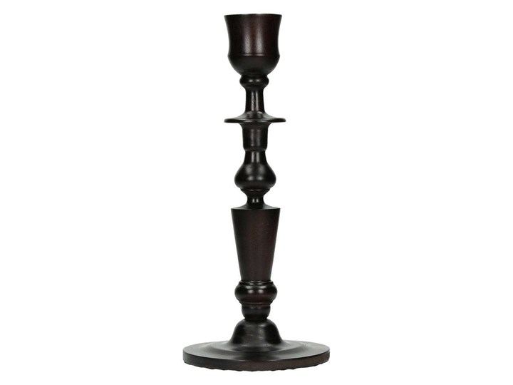 Świecznik Ulir wys. 33cm, 14 × 14 × 33 cm Metal Drewno Kategoria Świeczniki i świece Kolor Szary