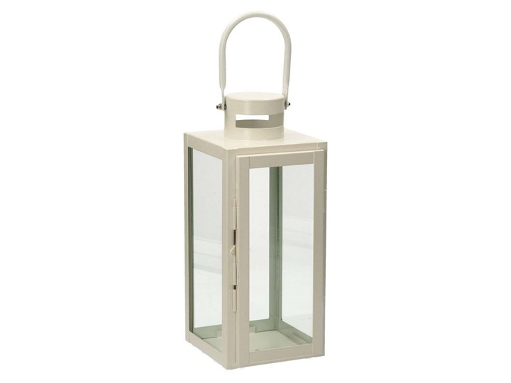 Lampion Metalowy Elegance White 40 cm, 13 × 13 × 40 cm Kolor Biały Kategoria Świeczniki i świece