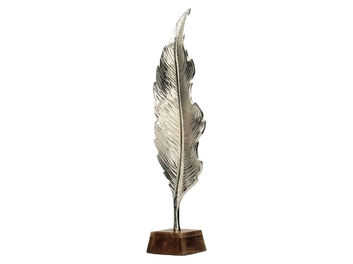 Dekoracja Silver Leaf I 66cm, 18 × 12 × 66 cm Metal Kolor Srebrny Drewno Kategoria Figury i rzeźby