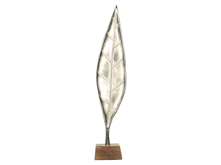 Dekoracja Silver Leaf II 65cm, 14 × 12 × 65 cm Drewno Metal Kolor Srebrny Kategoria Figury i rzeźby