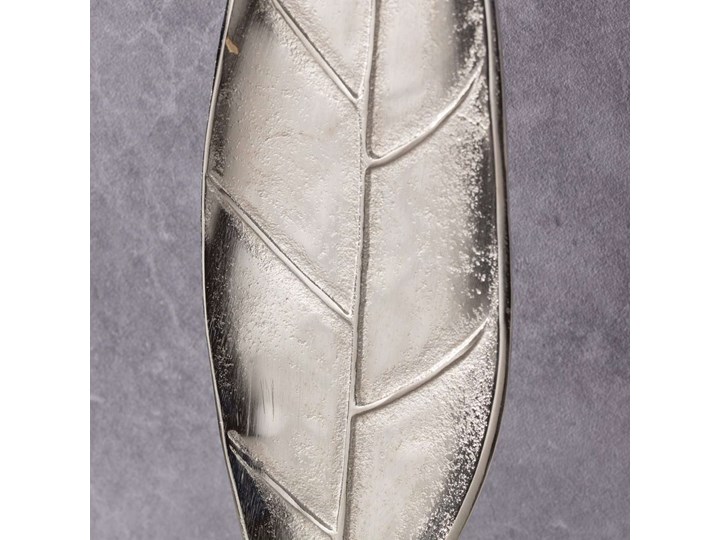 Dekoracja Silver Leaf II 65cm, 14 × 12 × 65 cm Drewno Metal Kolor Srebrny