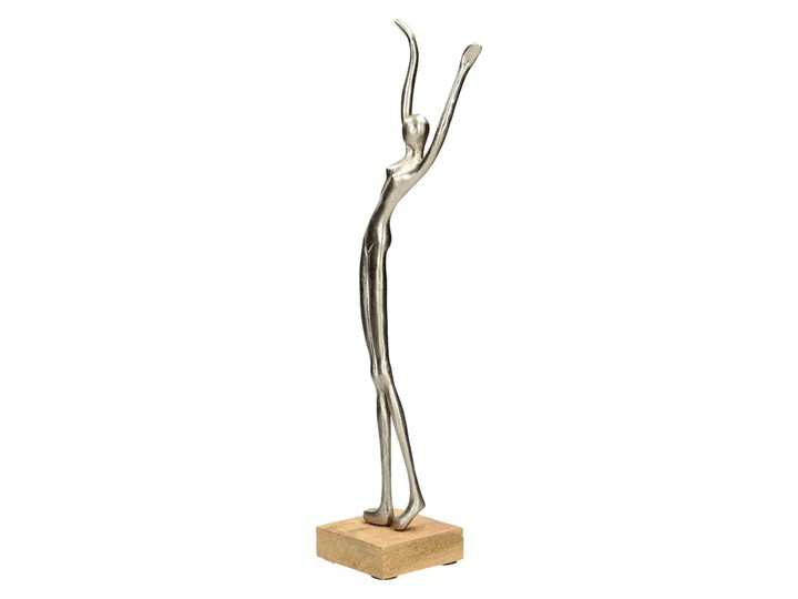Dekoracja Silver Woman III wys. 52cm, 14 × 10 × 52 cm Drewno Kolor Srebrny Metal Kategoria Figury i rzeźby