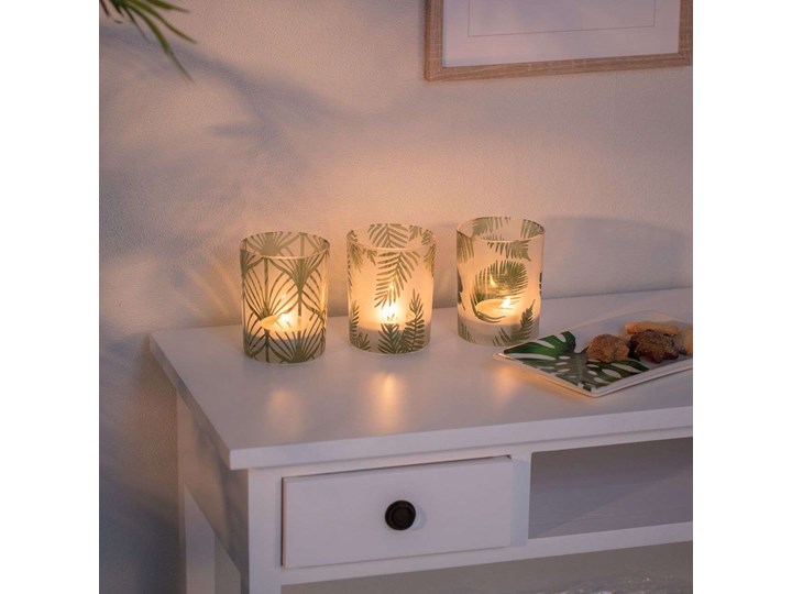 Komplet świeczników Folhas, 30 × 10 × 13 cm Szkło Kategoria Świeczniki i świece Kolor Miętowy