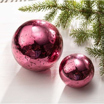 Dekoracja- kula Glass Ball pink śr. 10cm, 10×10×10cm