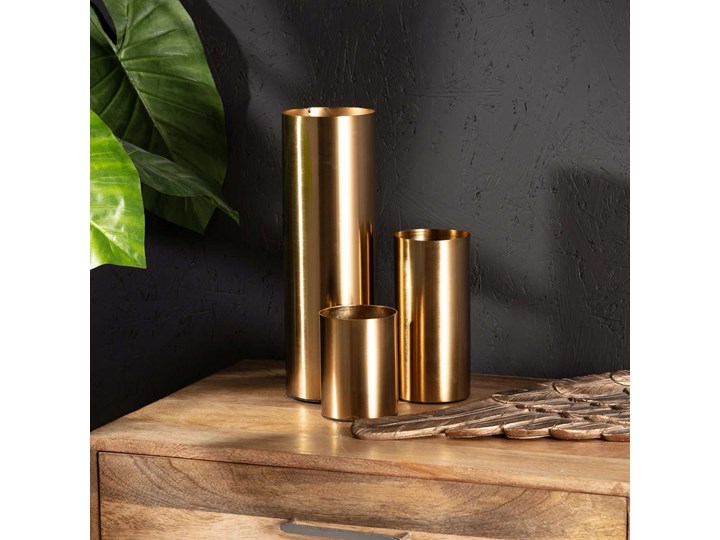 Komplet dekoracji Meva gold, 18×18×30cm Kategoria Figury i rzeźby Metal Kolor Beżowy