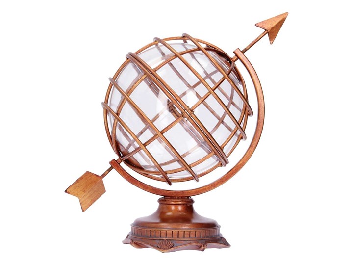 Dekoracja Glob 34,5cm, 32×23×34,5cm Metal Globusy Szkło Kategoria Figury i rzeźby Kolor Biały