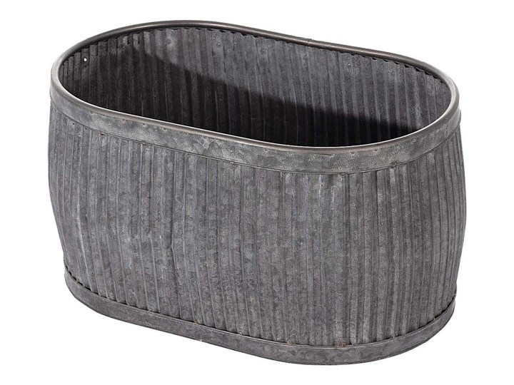 Doniczka ogrodowa Dalia 34 cm, 34 cm Metal Owalny Donica ogrodowa Kategoria Donice ogrodowe Plastik Donica balkonowa Kolor Szary