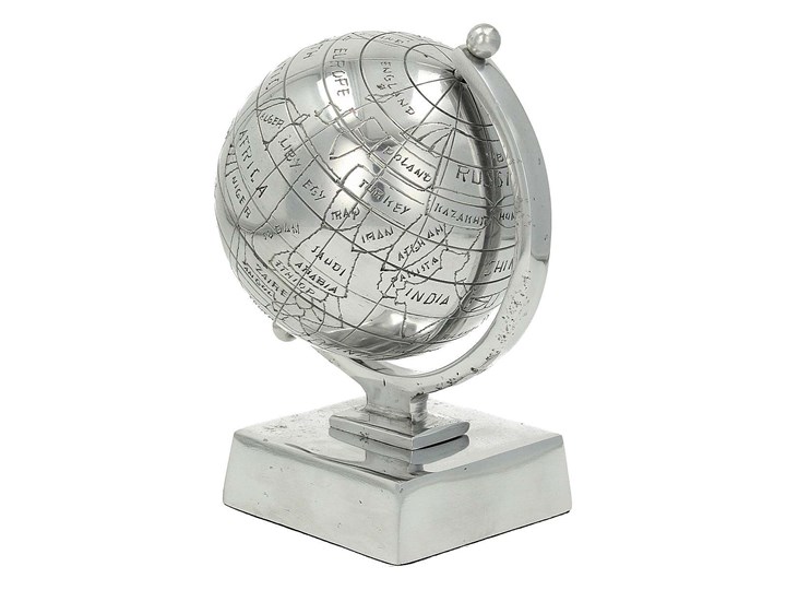 Dekoracja Globe 20cm, 14 x 13 x 20 cm Metal Kategoria Figury i rzeźby Globusy Kolor Szary