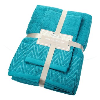 Komplet ręczników Terry 3szt. caribbean blue, komplet 3 szt.