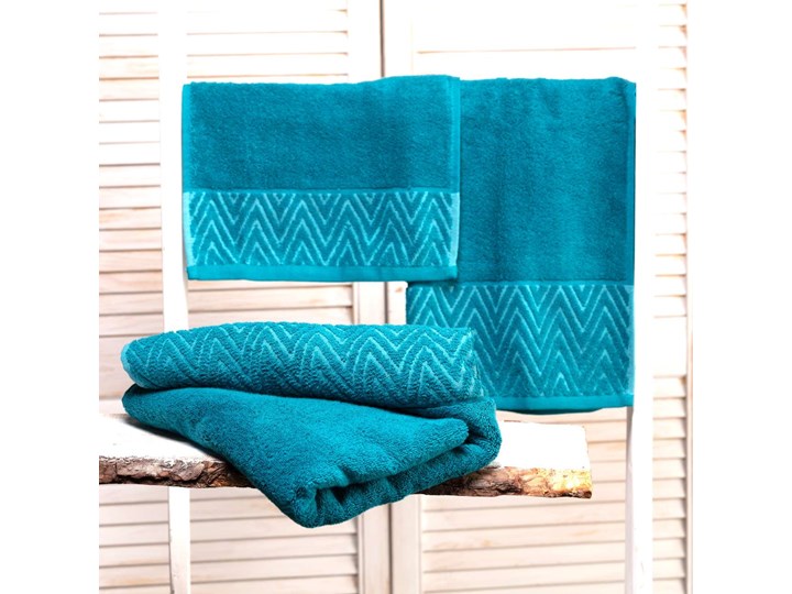 Komplet ręczników Terry 3szt. caribbean blue, komplet 3 szt. 70x140 cm Ręcznik kąpielowy Bawełna 50x100 cm Kolor 30x50 cm Kategoria Ręczniki