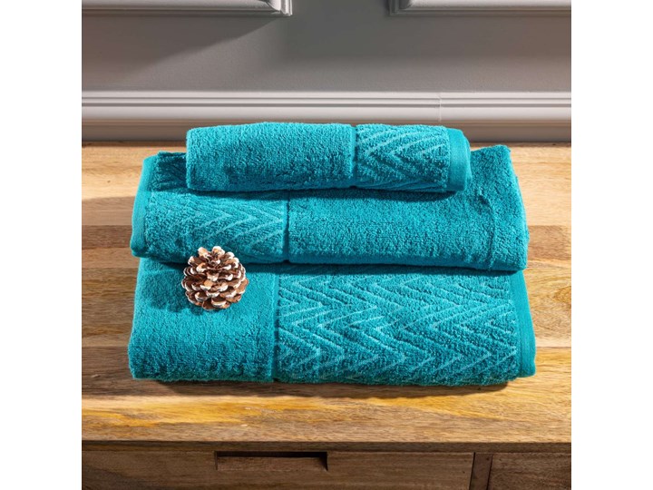 Komplet ręczników Terry 3szt. caribbean blue, komplet 3 szt. Ręcznik kąpielowy Kategoria Ręczniki Bawełna 30x50 cm 50x100 cm 70x140 cm Kolor