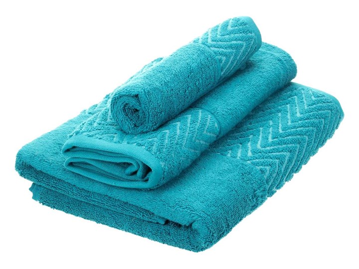 Komplet ręczników Terry 3szt. caribbean blue, komplet 3 szt. Ręcznik kąpielowy 30x50 cm Bawełna 50x100 cm 70x140 cm Kategoria Ręczniki Kolor