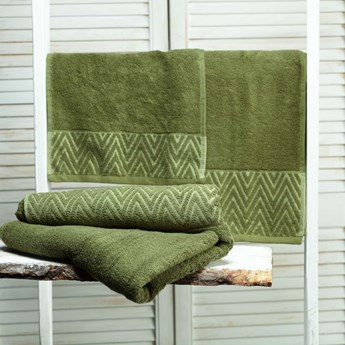 Komplet ręczników Terry 3szt. moss green, komplet 3 szt.