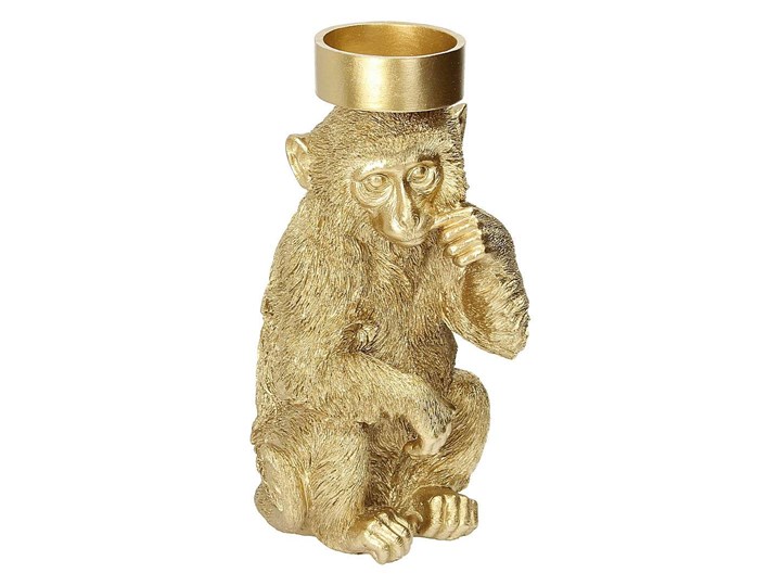 Świecznik Monkey Gold 31cm, 14 x 15 x 31 cm Tworzywo sztuczne Kolor Złoty