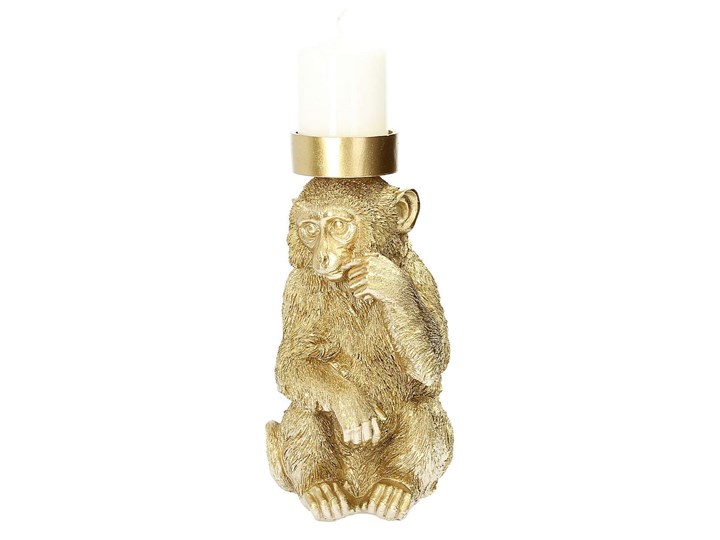 Świecznik Monkey Gold 31cm, 14 x 15 x 31 cm Tworzywo sztuczne Kolor Złoty