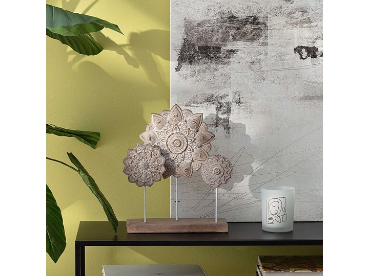 Dekoracja Mandalas 38cm, 34 x 11 x 38 cm Kategoria Figury i rzeźby Drewno Kolor Beżowy