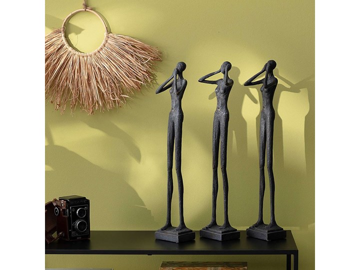 Figurka Mizaru 61cm, 12 x 8,5 x 61 cm Kategoria Figury i rzeźby Kolor Szary