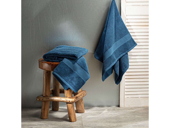 Ręcznik Cairo 50x90cm blue, 50 x 90 cm Komplet ręczników 70x140 cm Frotte Ręcznik kąpielowy Kolor Bawełna 50x90 cm Kategoria Ręczniki