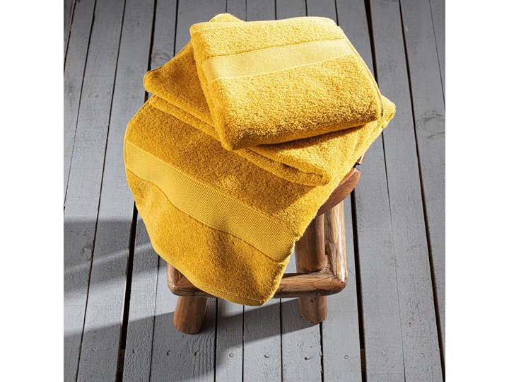Ręcznik Cairo 70x140cm yellow, 70 x 140 cm 50x90 cm 70x140 cm Bawełna Frotte Komplet ręczników Kolor Żółty Ręcznik kąpielowy Kategoria Ręczniki