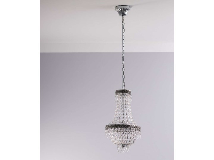 Lampa wisząca Veronique ⌀26cm, ⌀26 cm x 48 cm Metal Lampa z kryształkami Kryształ Styl Glamour