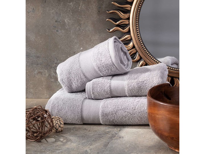 Komplet ręczników Cairo 3 szt. grey, 2 szt. 50 x 90 cm / 1 szt. 70 x 140 cm 70x140 cm Ręcznik kąpielowy Frotte Kolor Szary 50x90 cm Bawełna Kategoria Ręczniki