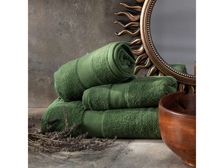 Komplet ręczników Cairo 3 szt. green, 2 szt. 50 x 90 cm / 1 szt. 70 x 140 cm Ręcznik kąpielowy 70x140 cm Kategoria Ręczniki Frotte Bawełna 50x90 cm Kolor Zielony