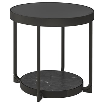 IKEA FRÖTORP Stolik, antracyt imitacja marmuru/czarny szkło, 48 cm