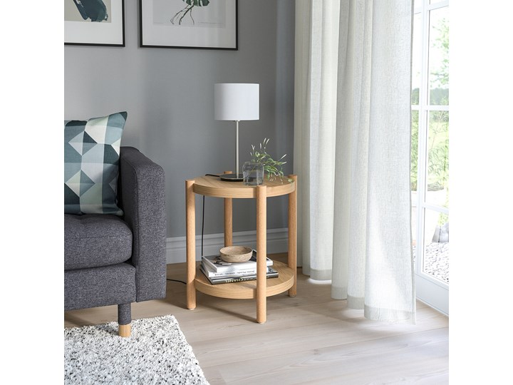 IKEA LISTERBY Stolik, Okl dęb, 50 cm Kategoria Stoliki i ławy Drewno Wysokość 56 cm Kolor Beżowy