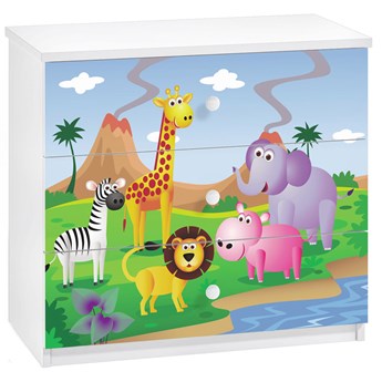 Komoda dziecięca z szufladami safari - Happy 10X