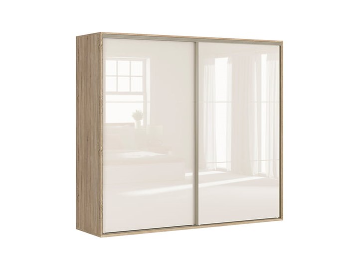 Pojemna dwudrzwiowa szafa 240 do sypialni Flex Płyta MDF Płyta laminowana Tworzywo sztuczne Wysokość 218 cm Pomieszczenie Sypialnia