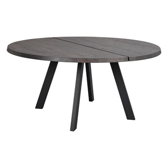 Ciemnobrązowy okrągły stół do jadalni z drewna dębowego Rowico Freddie, ø 160 cm