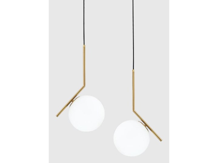 Mleczna kula 25cm - nowoczesna lampa wisząca Metal Lampa z kloszem Mosiądz Lampa kula Szkło Kategoria Lampy wiszące