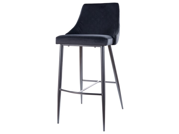 SELSEY Hoker tapicerowany Calocuis czarny Pikowane Szerokość 47 cm Krzesło inspirowane Głębokość 42 cm Metal Tworzywo sztuczne Tapicerowane Wysokość 101 cm Welur Tkanina Styl Glamour