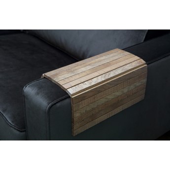 Brązowa drewniana podkładka na podłokietnik sofy WOOOD