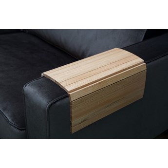 Jasnobrązowa drewniana podkładka na podłokietnik sofy WOOOD